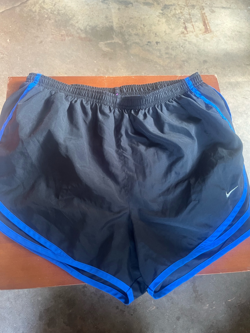 Nike Black Athletic Shorts with Blue Trim